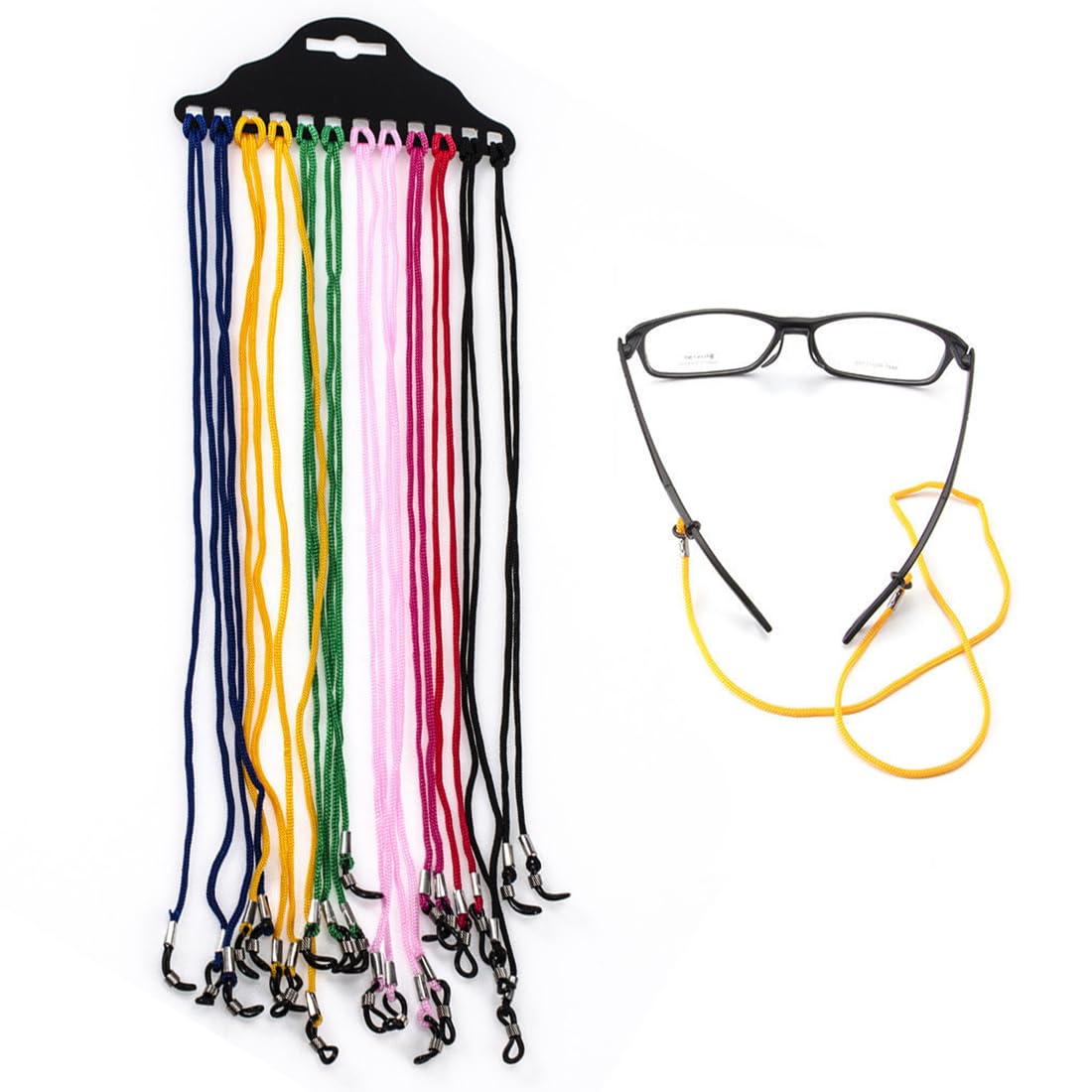 WKRTDY 12 piezas Cinta Gafas Deporte, Cordon Gafas Hombr, Cordones Gafas Hombre Mujer Niño, Unisexo, Antideslizante, Ajustables Universales, Gafas de Retención, Se Adapta a Todas Las Gafas de Montura, colore