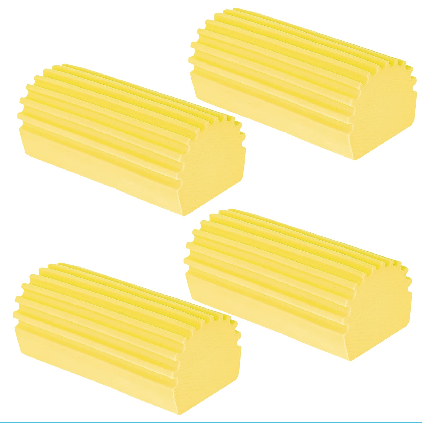WOOXDYUK 4 esponjas de limpieza versátiles y prácticas, con fuerte absorción de agua, reutilizables y duraderas. Ideales para persianas, cristales, espejos y mucho más (amarillo)