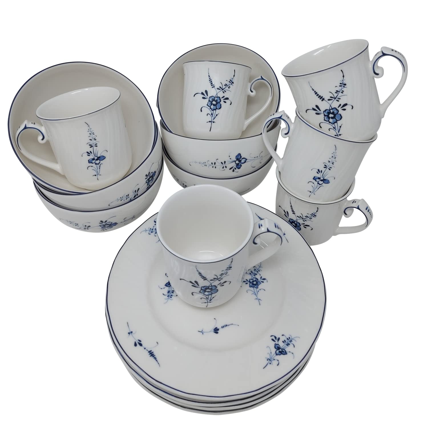 Villeroy & Boch 18tlg. Frühstückservice Vieux Luxembourg Tassen, Teller + Schale