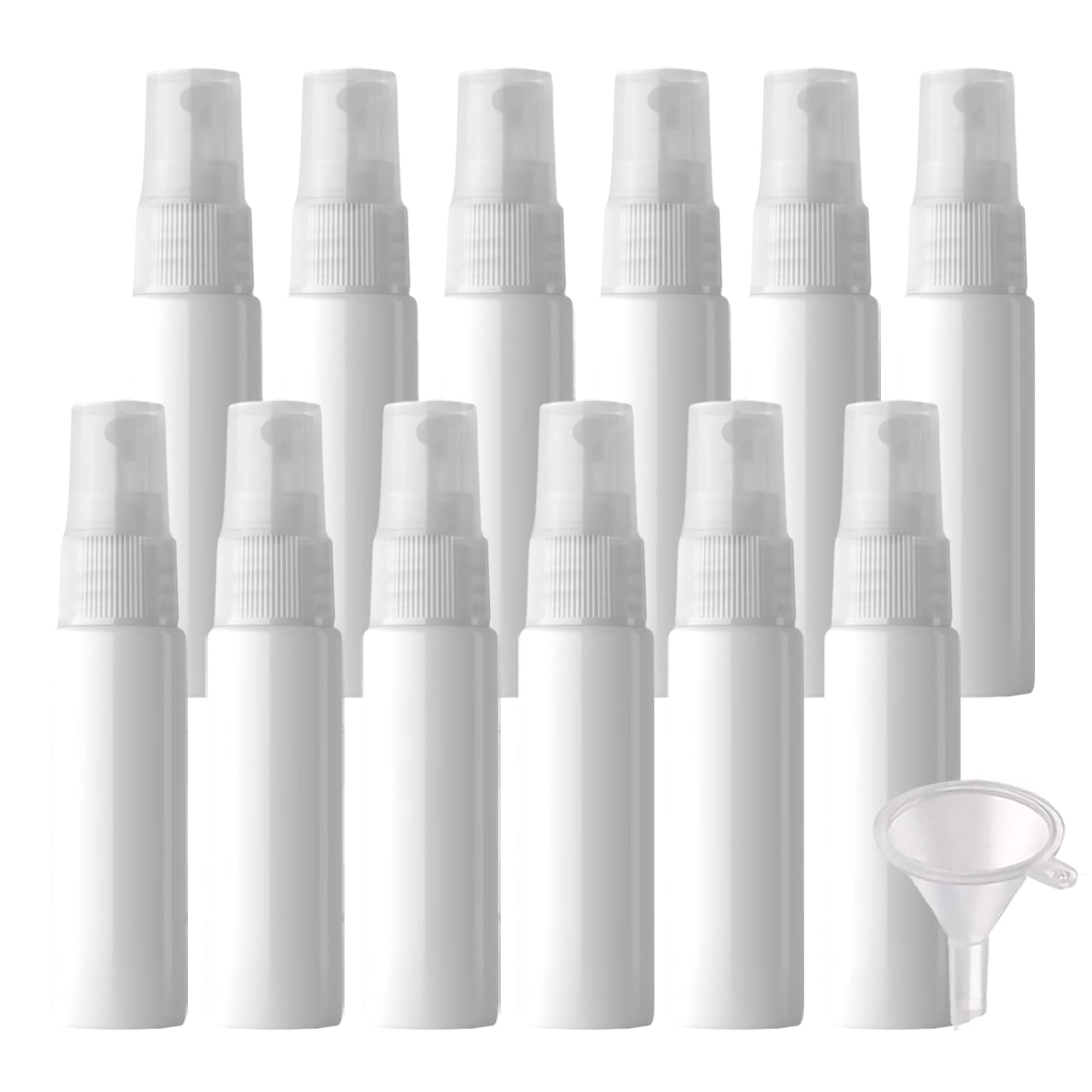 100 Stück 30ml Sprühflasche Weiß Leer Feinen Nebel Sprühflasche Reise Zerstäuber Klein Plastik Nebel Parfümzerstäuber Reiseflaschen mit Trichter