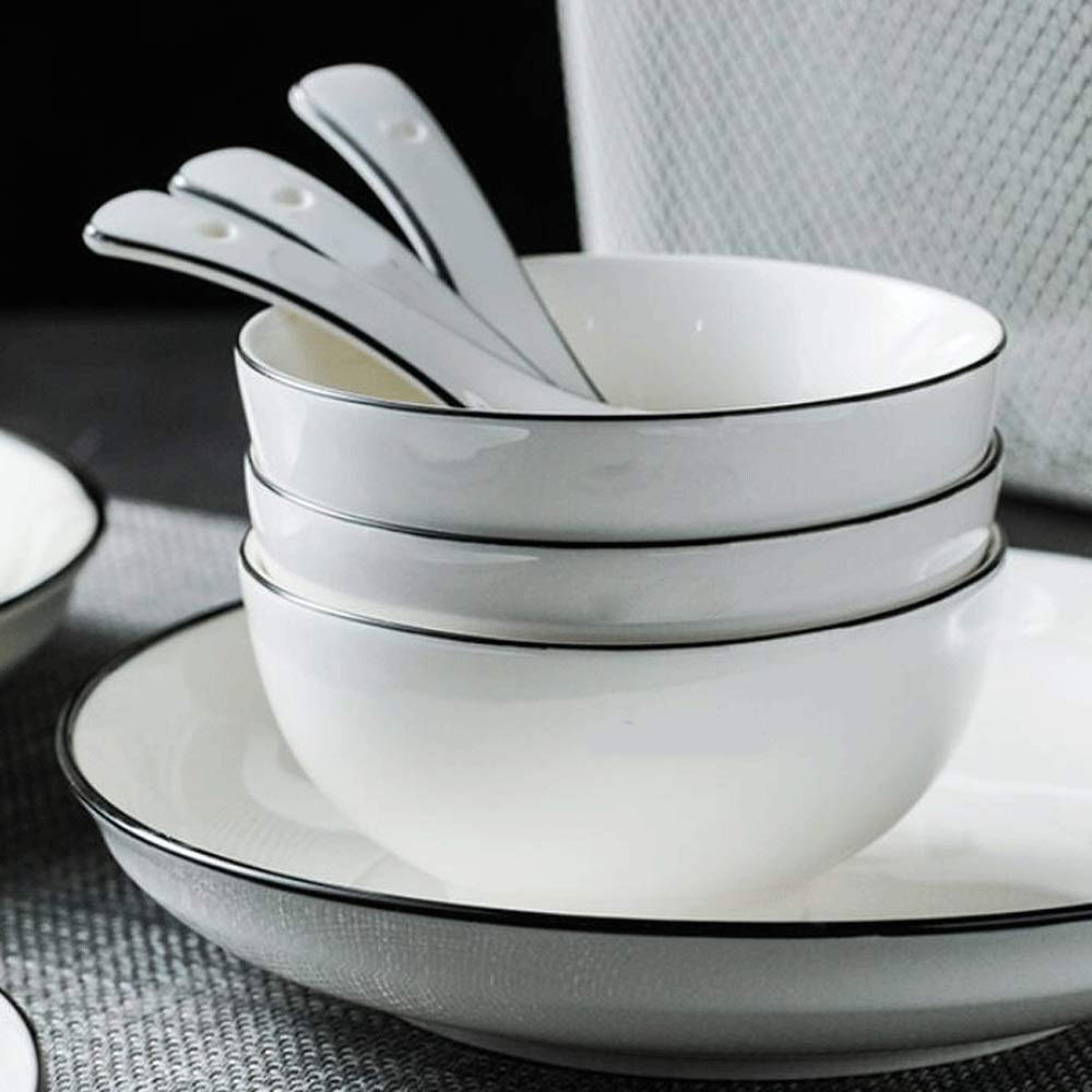Ensaladera Cuencos de arroz de cerámica de 4 piezas for comer cuencos creativo hogar pequeño fideos sopa de fideos cuenco pequeño restaurante restaurante conjunto 11.5 * 6 cm pequeña capacida