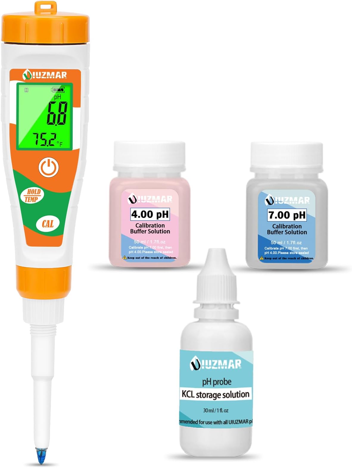 UIUZMAR pH Tester for Food Digital pH Meter for Sourdough Starter and Dough Spear Sensor Food pH Kit Works for Fermented Sausages Cheese Sushi Rice Canned Jam Soapmaking and Other Solid Semi-Solid