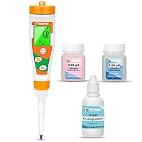 Vista 1 de Probador de pH para alimentos Medidor de pH Digital para iniciador de masa madre y sensor de lanza de masa, kit de pH de alimentos funciona