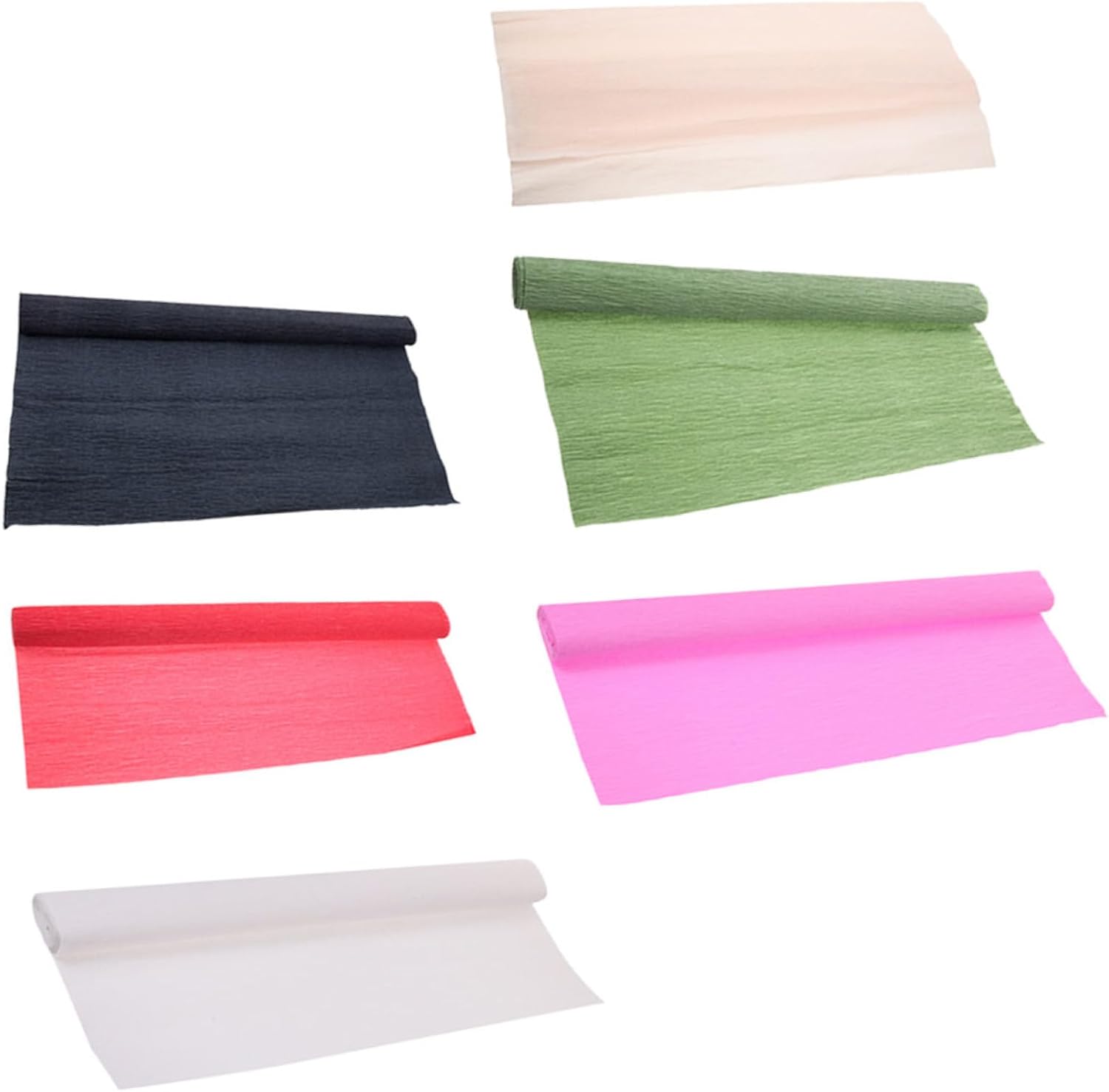 DEARMAMY 6 Rolls Multi-Color Craft Crepe Paper 180g Thick DIY Flower Making Material Wraps Paper Roll Set for Art Projects Birthday Party Decoration