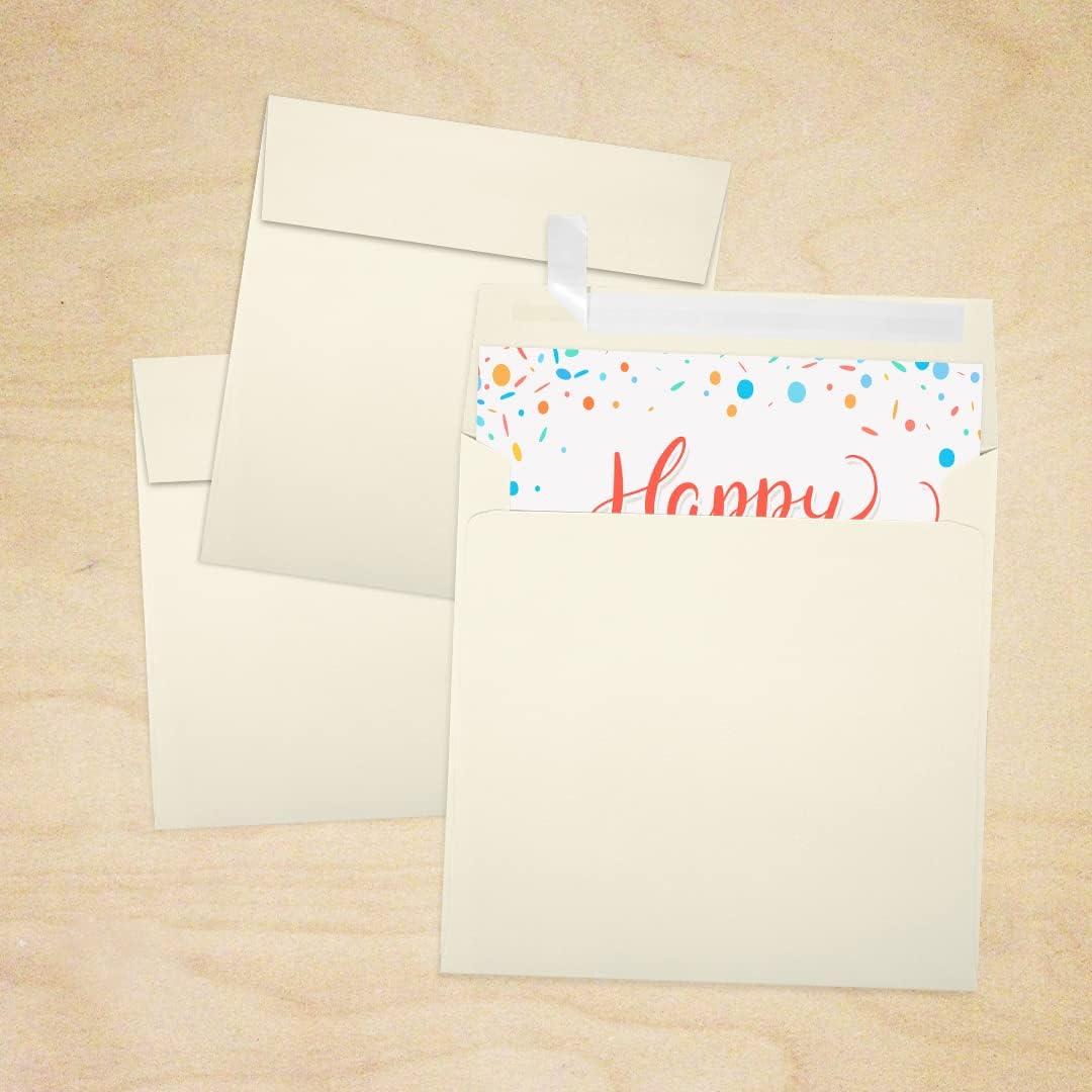 LUXPaper Square Invitation Envelopes | Peel & Press | 6 1/2" x 6 1/2" | Natural | 70lb. Text | 250 Qty