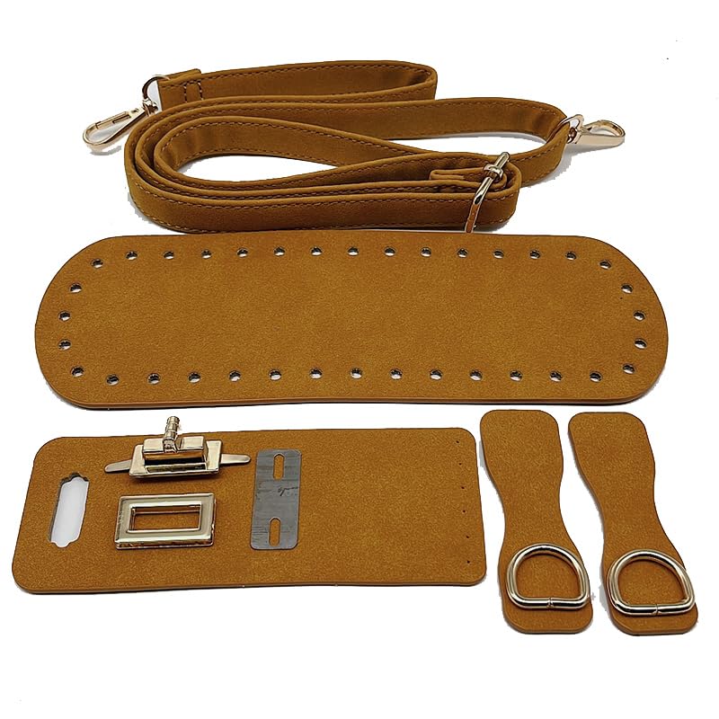 Kit Accessoires En Cuir Synthétique Pour Fabriquer Un Sac à Dos Au Crochet – Bandoulière Réglable, Fond, Boucles, Cordon