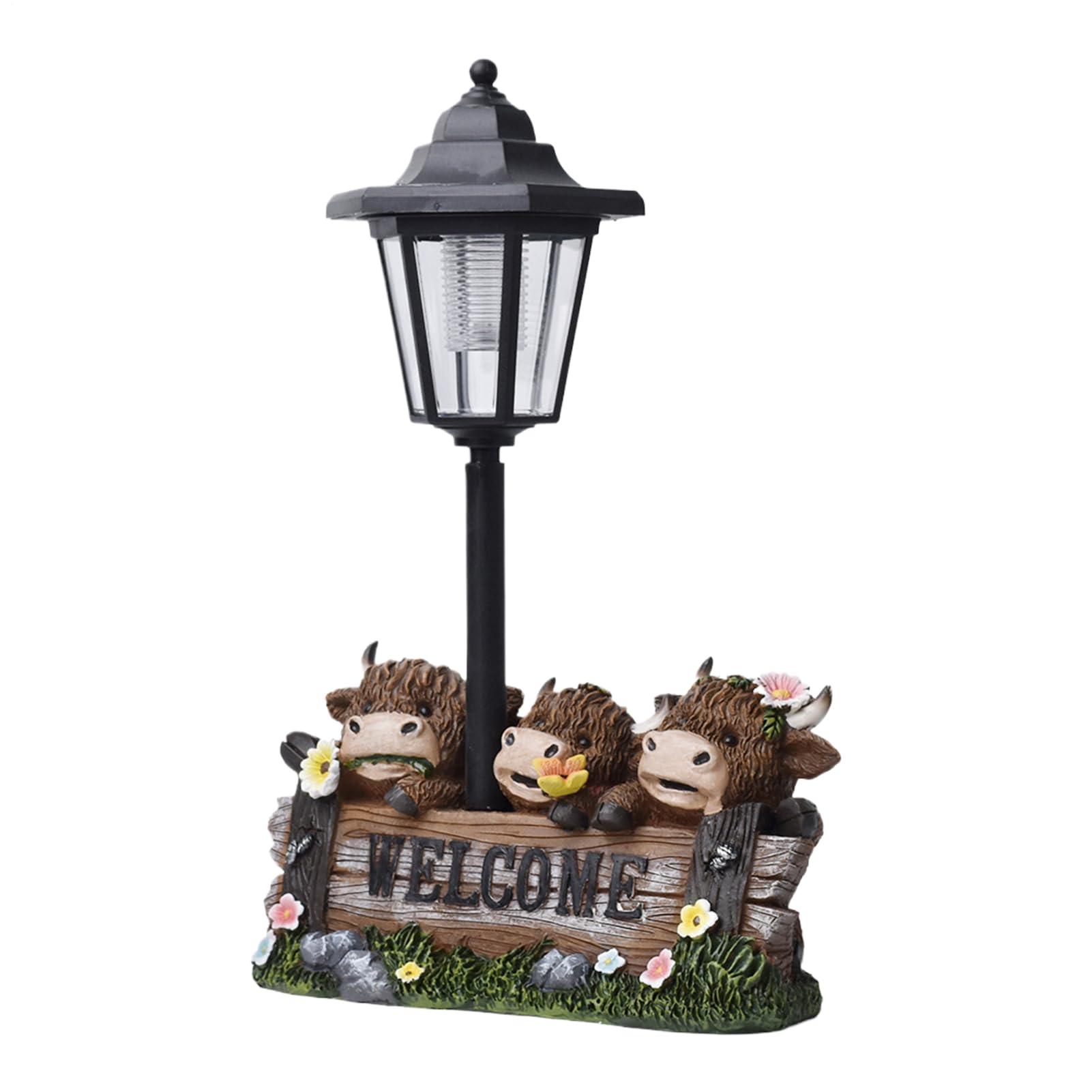 Generico Decorazione da Giardino Scozzese | Decorazione Originale in Resina Animale - Luminosa Solare Collezionabile per Esterni da Giardino