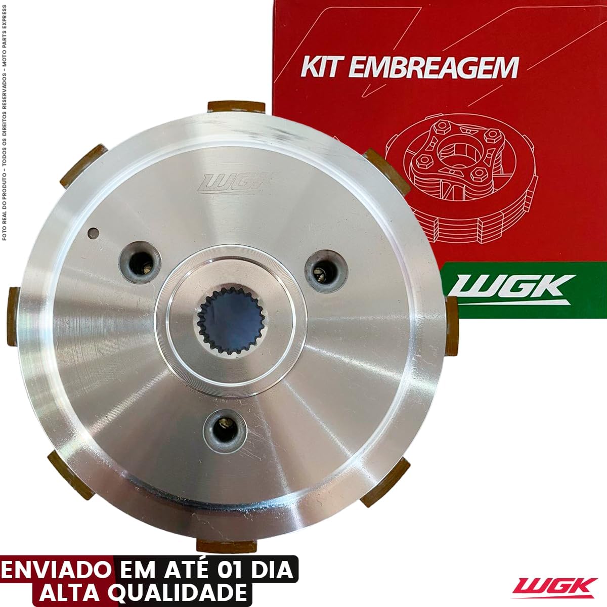 Visão frontal do produto com fundo branco e a caixa parcialmente visível no canto superior direito Visão frontal do produto com fundo branco e a caixa parcialmente visível no canto superior direito