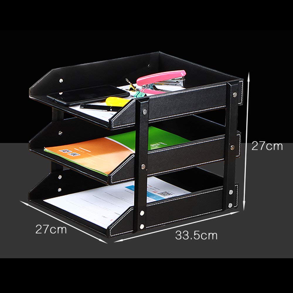 Supporti Per Impilare Vassoi Per Lettere, Porta File Retrò Desktop Multi-layer Di Office Vassoio Per File Document Magazine Scatola Di Immagazzinaggio,Brown-27×33×27cm(11×13×11inch)