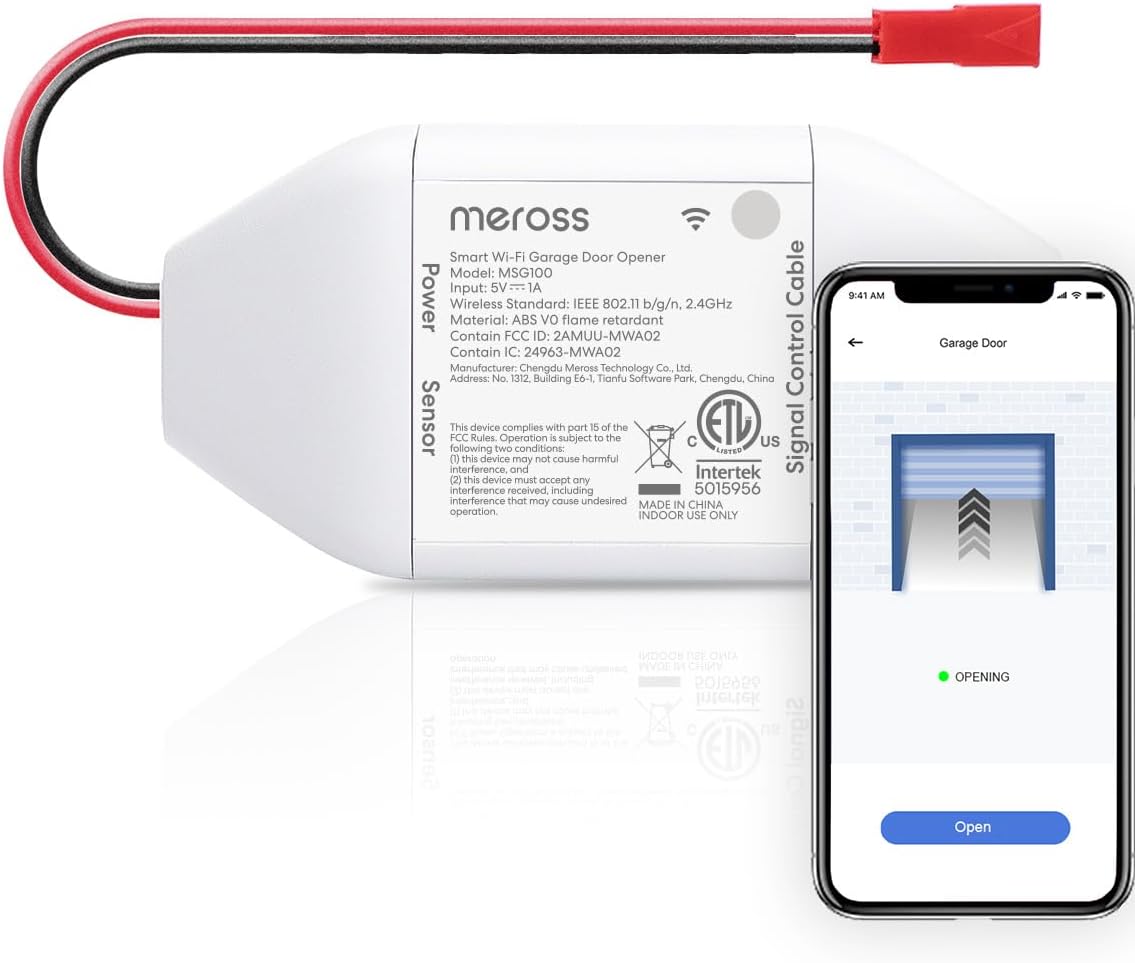 Smart Remote Control for Garage Door Opener, App Control, Compatible with Alexa, Google Assistant, and SmartThings, No Hub Required
