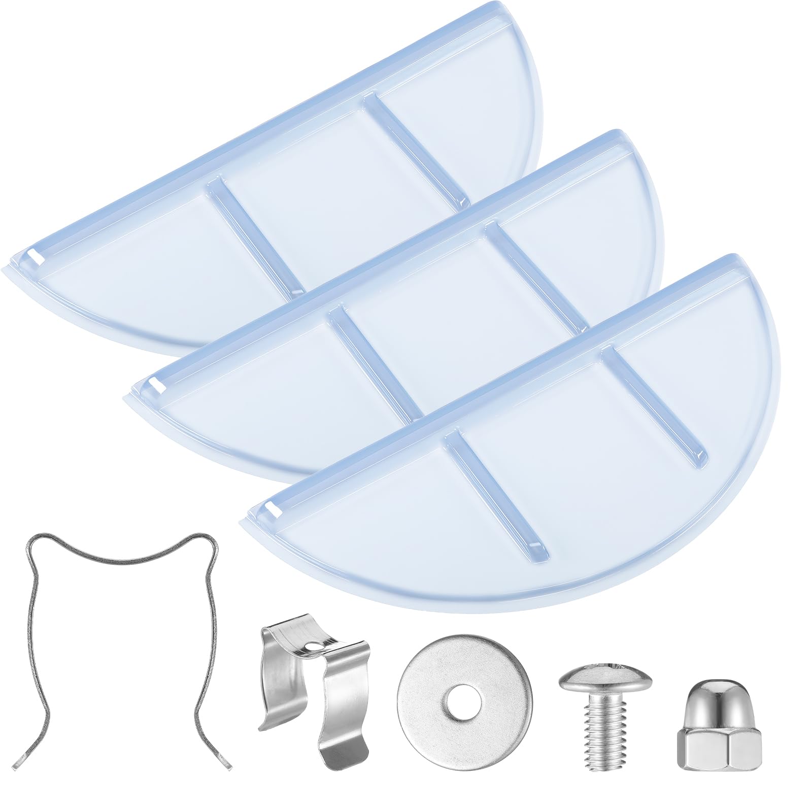3 Pcs Round Flat Window Well Covers Plastic Window Well Cover for Snow and Rain 39\" Length x 17\" Depth x 2.5\" Height for Basement and Outdoor Use