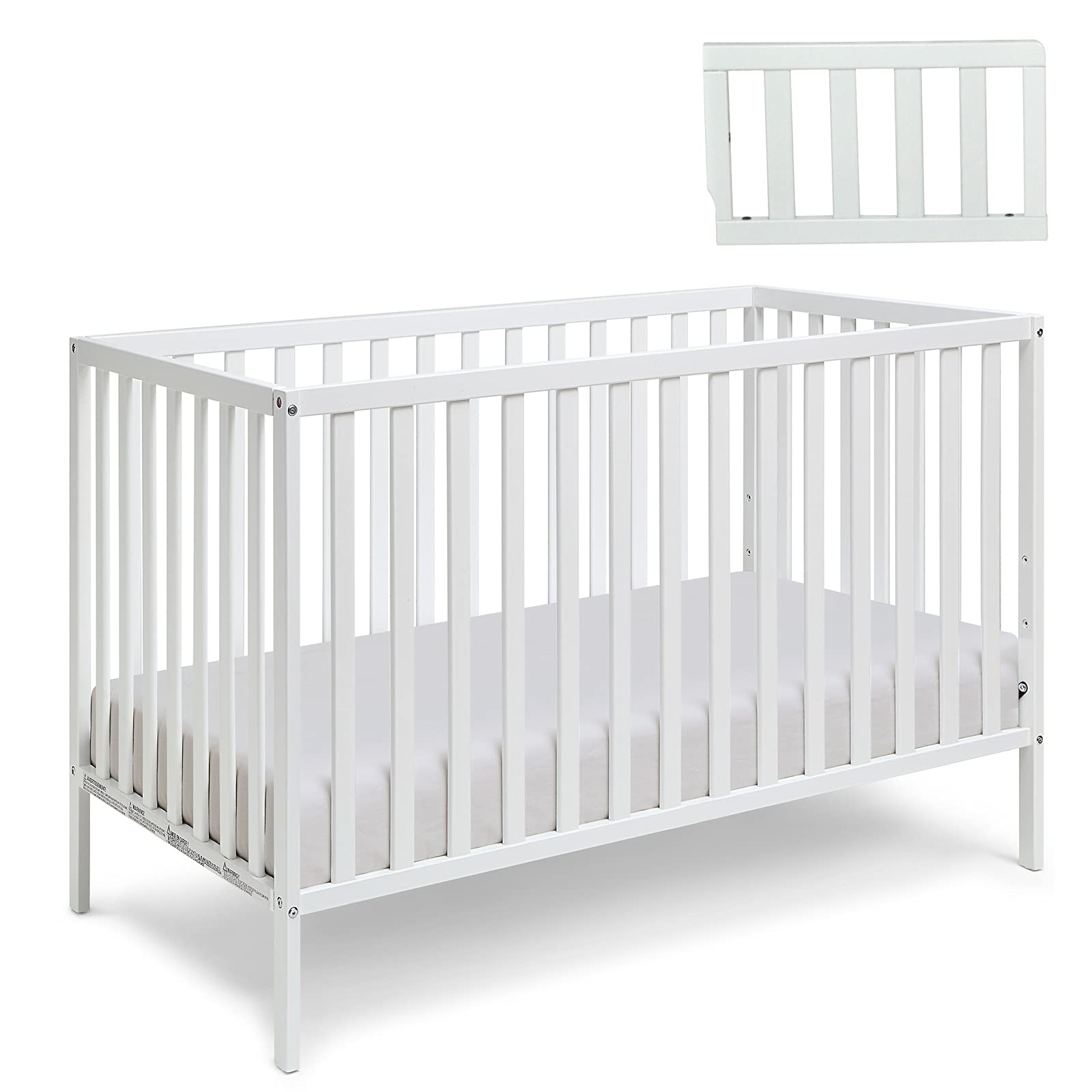 Suite Bebe Palmer Island 3-in-1 Convertible Crib and Toddler Guard Rail Bundle, White