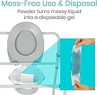 Vista 4 de Vive Almohadillas de cómoda superabsorbentes para cubo de mesita de noche (paquete de 24) – Forros desechables para orinal, cuenco portátil