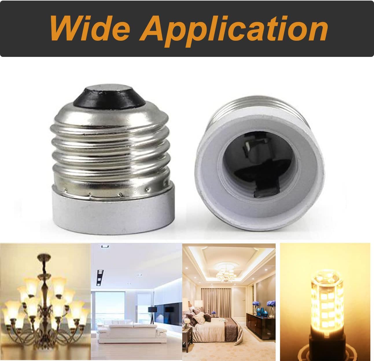 TWDRTDD FINELED 3-Pack E26 to E17 Socket Adapter,Medium Screw E26 to Intermediate Base E17 Light Bulb Socket Adapter Converter Reducer