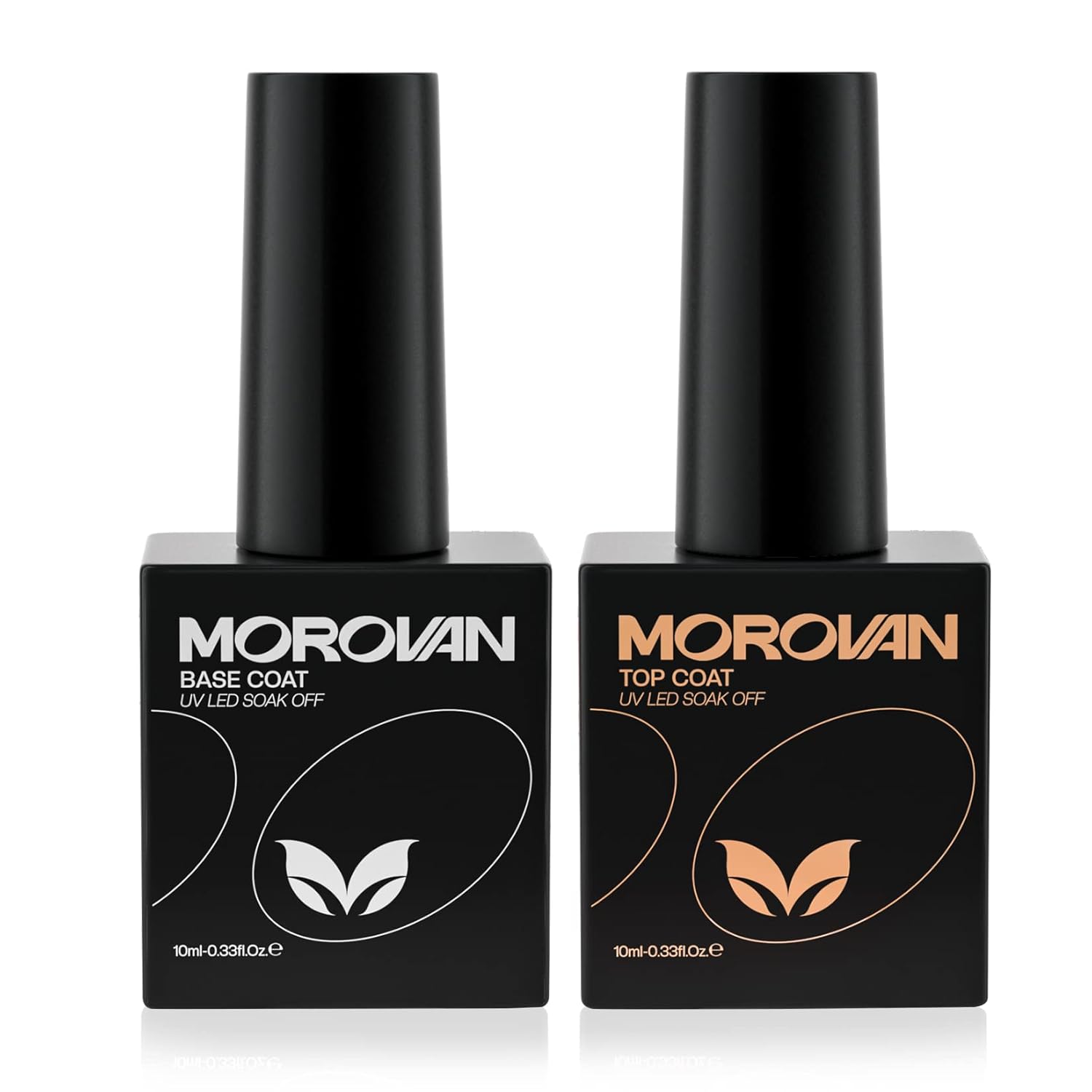 Morovan Top Coat Nail Polish - Soak Off Gel Base And Top Coat Top Coat Gel Nail Polish For Beginners Professional No Wipe Gel Top Coat Top And Base Coat Gel Polish Suitable For Ladies Diy At Home : Beauty & Personal Care