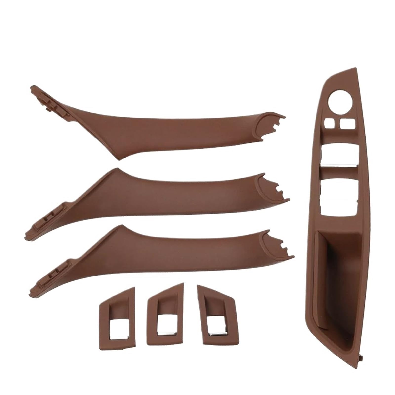 KMAGE Interior Door Handle for F10 F11 F18 520 523 525 528 530 RHD Right Interior Driver Door Window Switch Panel Handle Set(Brown)