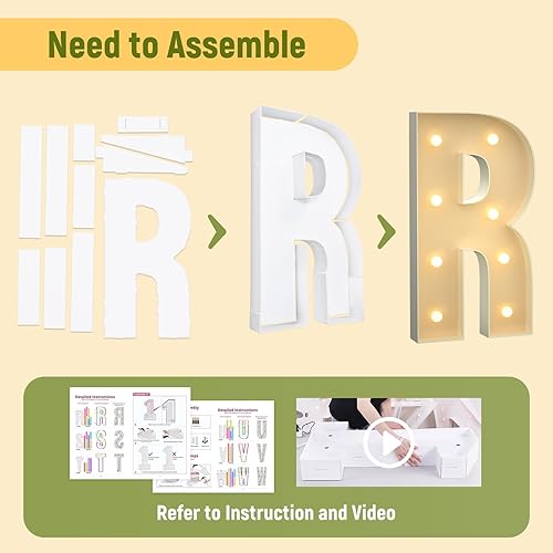 Miniatura 173 de Mixifox Letras V de marquesina de 3 pies, letras grandes iluminadas de 3 pies de alto con luces, letra de bebé grande para baby shower, boda