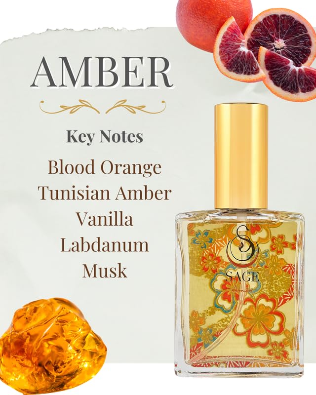 The Sage Lifestyle Amber Luxury Spray, Blood Orange, Sandalwood, Amber Oil, Vanilla Musk, Perfume for Women, Long Lasting, Warm and Cozy Fragrance, Gourmand Scent, Artisan, Parfum, 2oz, Travel Perfume - Image 2