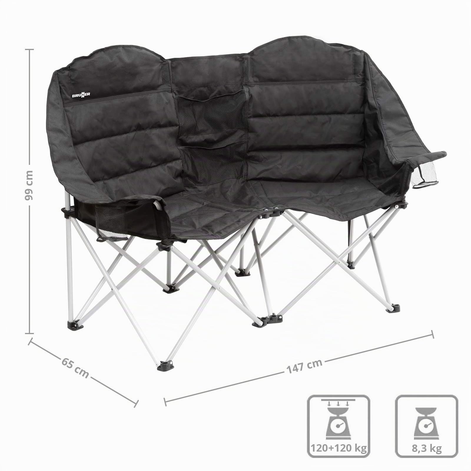 Brunner Faltsofa Rendez-Vous, Dunkelgrau