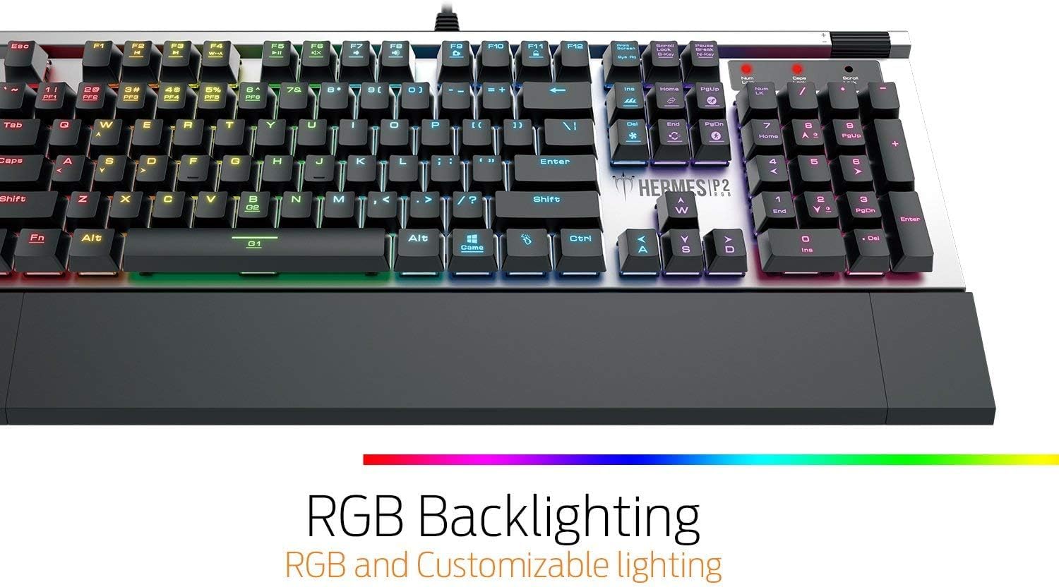 GAMDIAS Hermes P2 Black Tastiera Meccanica USB da Gaming 104 Switches Blu Keyboard Retroilluminata RGB Layout UK