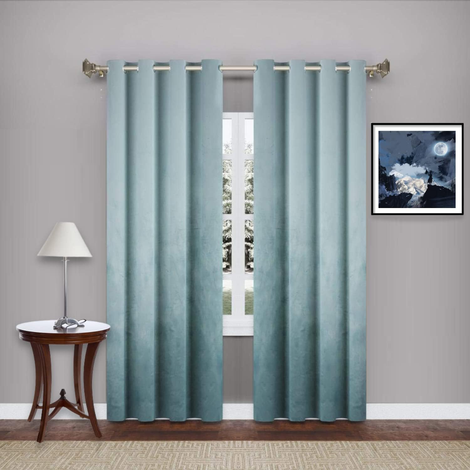 SB INDIA Soft Luxurious 100% Blackout Plain Original Velvet Curtains, Set of 1 PC (10feet, Seamist) (B0CQVBBNHW) Amazon Price History, Amazon Price Tracker