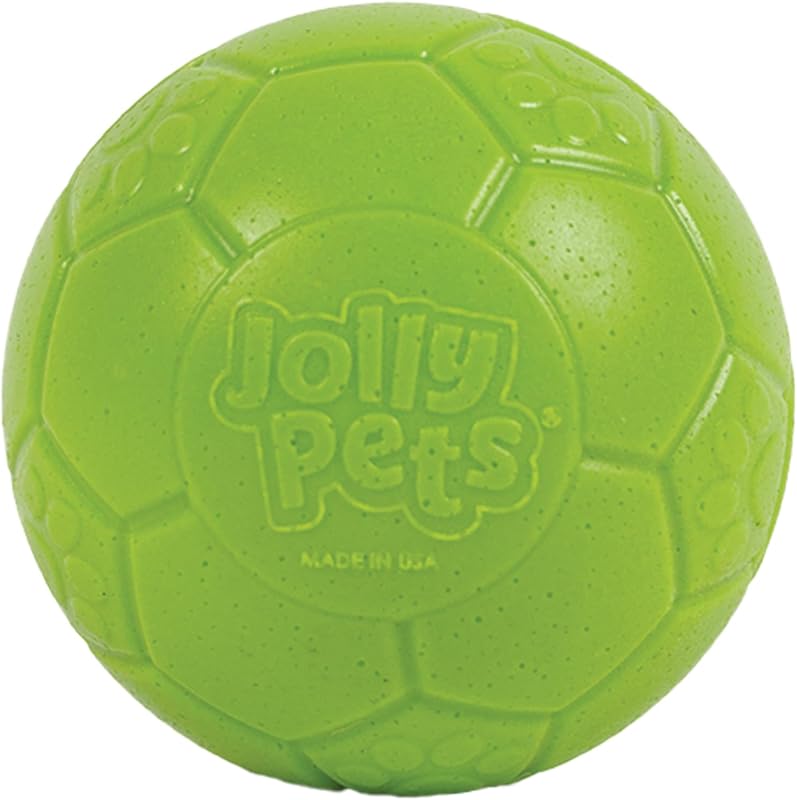 Jolly Pets Large Jolly Soccer Ball Floating-Bouncing Dog Toy; 8" Green Apple | Large 8 inch durable dog soccer ball for dogs 60 to 90 lbs, won't deflate when punctured, floats for water play, made in USA