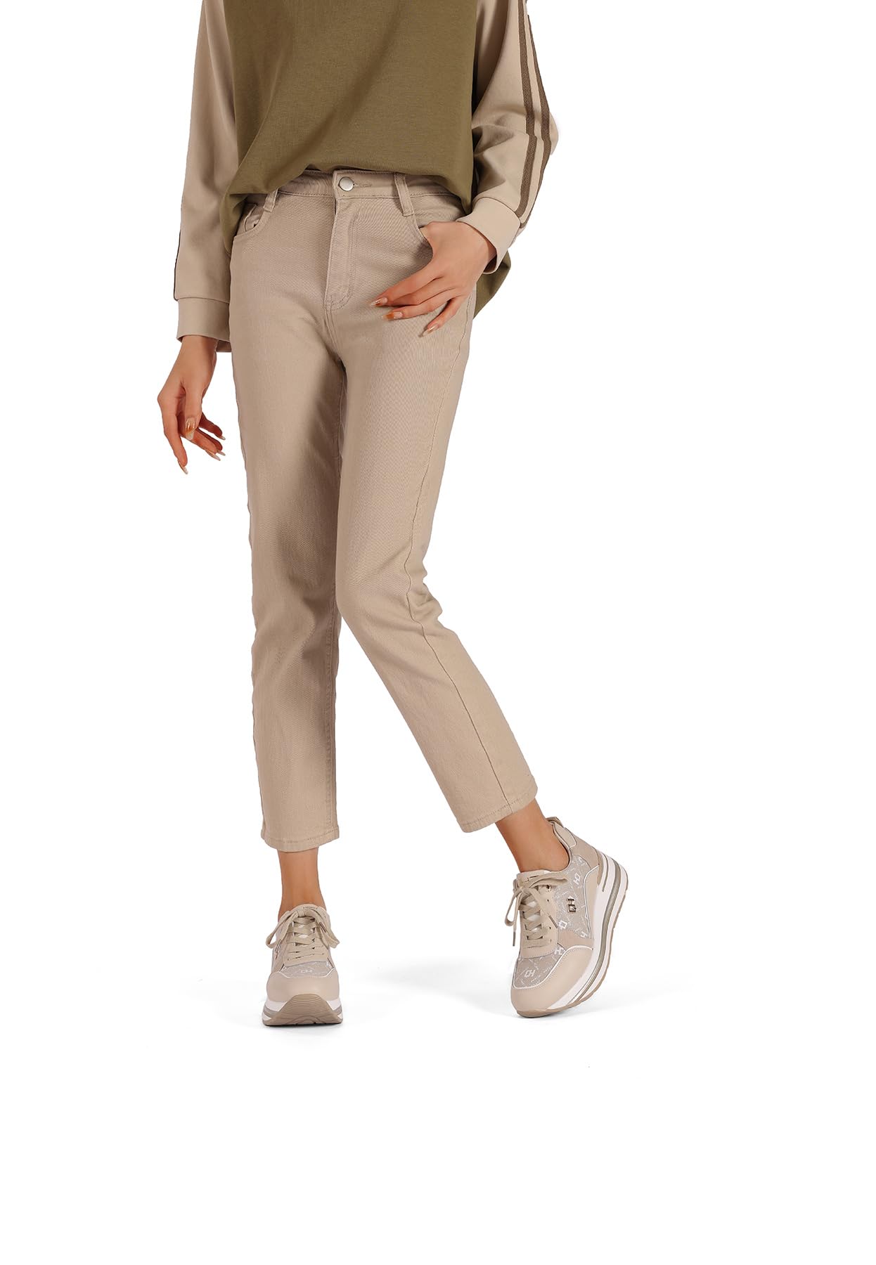QUEEN HELENA Sneakers in Vera Pelle con Zeppa Scarpe da Ginnastica Casual Donna QH9012