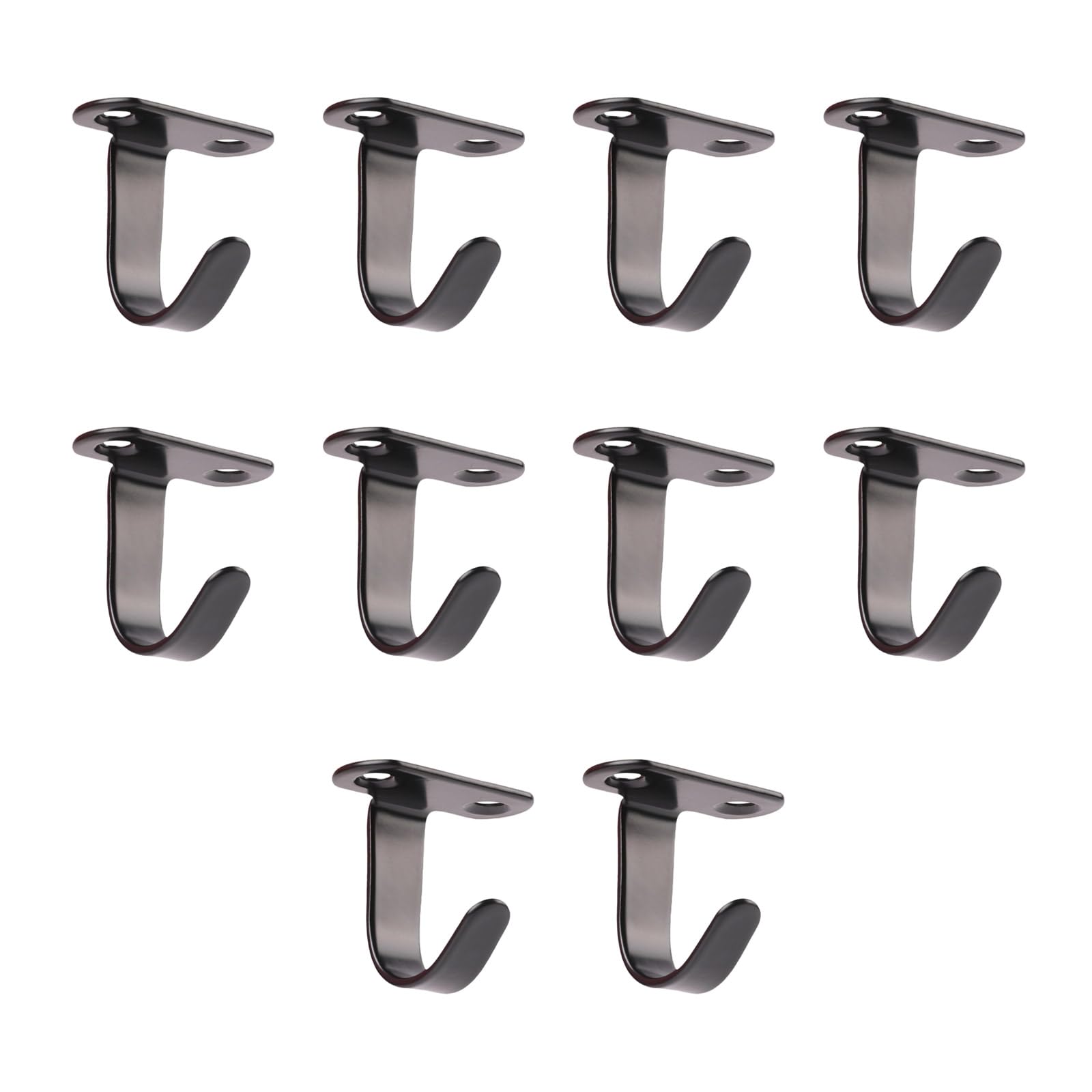 Kalttoy Of 10 Rustproof Coat Hanger Multipurpose Ceiling Hooks Stainless Steel Single Hook for Bedroom Bathroom Supplies Rustproof Coat Hook