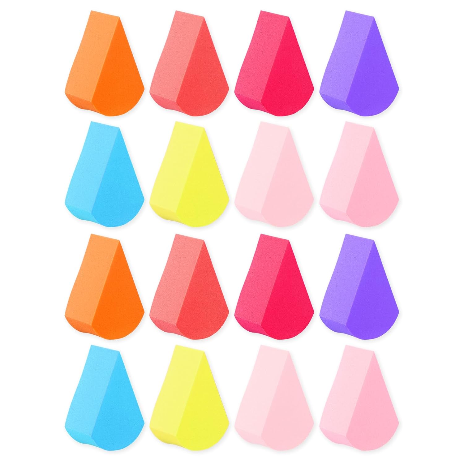 Sibba 16pcs Makeup Sponge Powder Puff Set Face Foundation Makeup Face Nose Eyes Contouring Powder Puff Coverage Blending Concealer Highlighter Creations Cosmetic Tool B