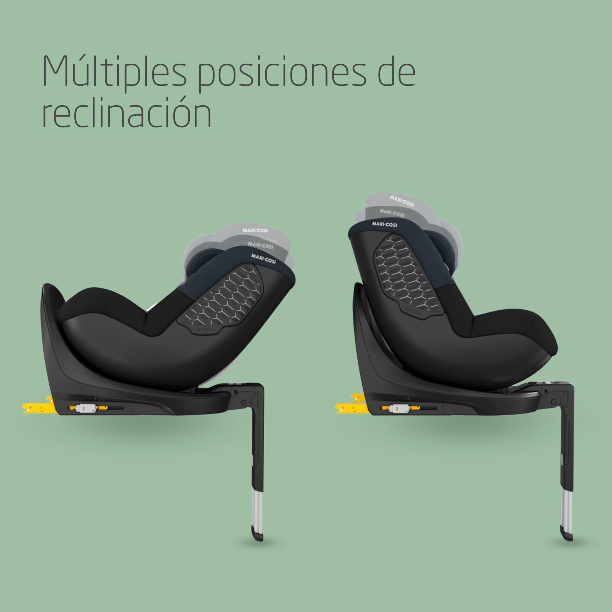 Maxi-Cosi Mica 360 S, Silla Coche 360 Giratoria, ISOFIX, 3M-4A(61-105 cm), Silla Coche Bebé i-Size, Giro FlexiSpin, 5 Posiciones Reclinación, Protección G-CELL, Arnés Fácil Poner, Tonal Black