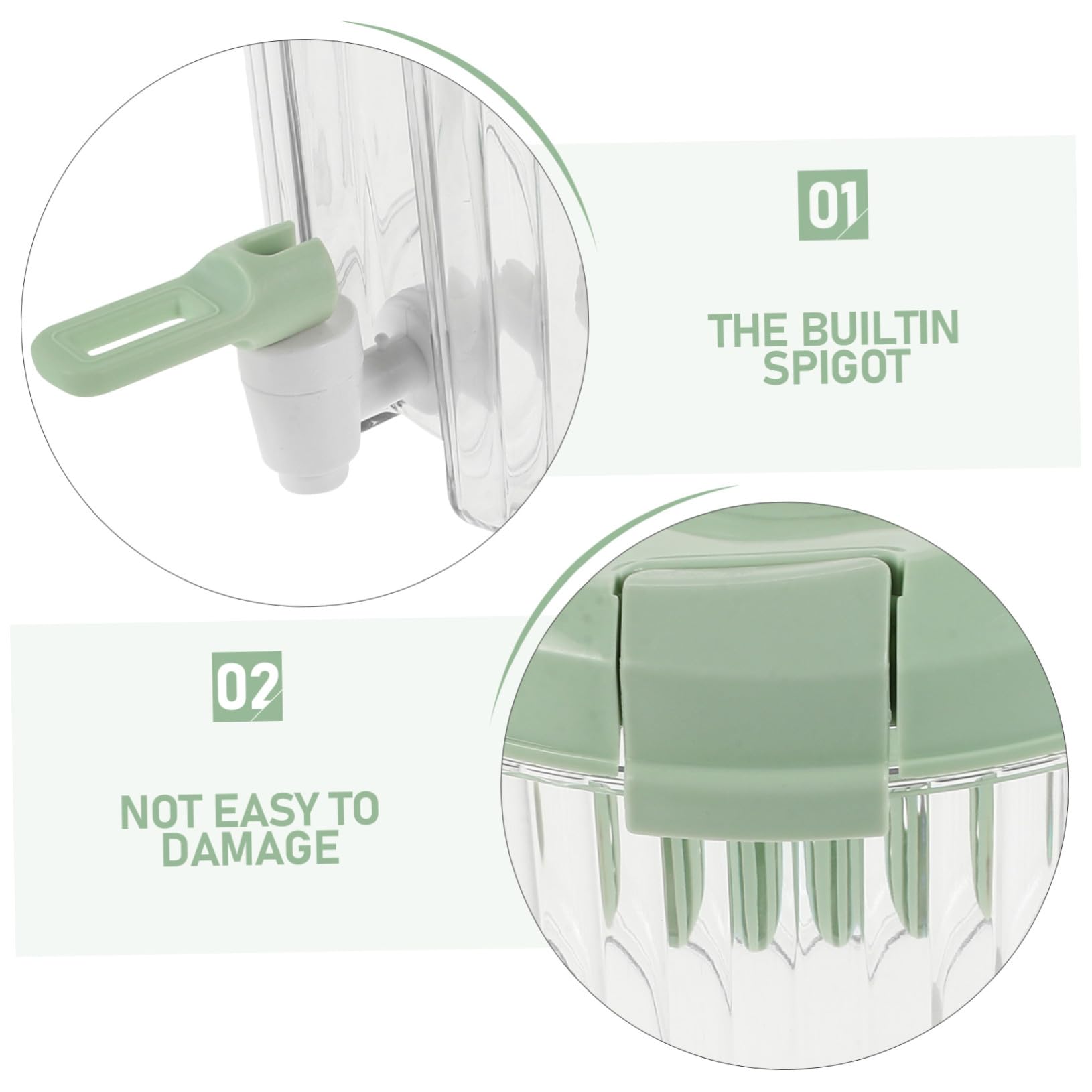 HEALLILY Brocca per succo di capacità con beccuccio per tè alla frutta prodotta a freddo e acqua refrigerata Dispenser di bevande in plastica per uso alimentare per frigorifero rubinetto per
