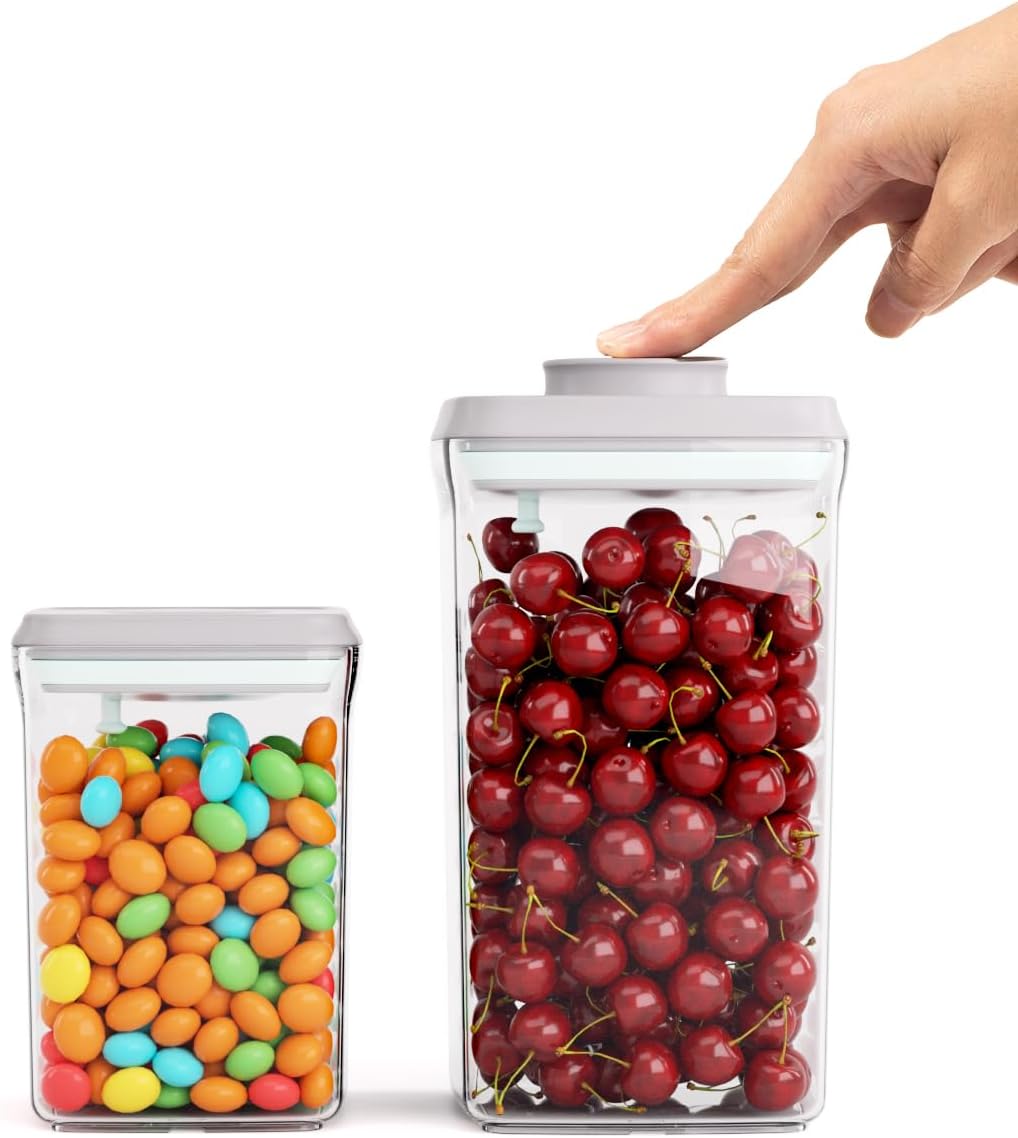 4L Airtight Rice Storage Container with 130ml Measuring Cup - BPA-Free PET Food Storage Bin for Flour, Cereal, and Pantry Organization - 4.2 Qt