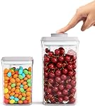 Airtight Food Storage Containers Set, 10-Piece BPA-Free Pop-Top Stackable Pantry Canisters for Cereal, Pasta, Rice, Snacks, Nuts, Beans, Spices, Dry Food Organization