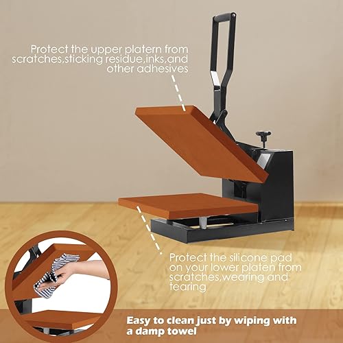 Miniatura 4 de Mixweer Juego de 4 fundas de prensa de calor antiadherentes, resistentes al calor, reutilizables, para transferencias de sublimación, máquina de