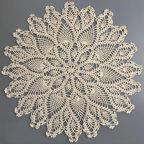 Napperons ronds en dentelle faits main en coton de qualité supérieure - 3