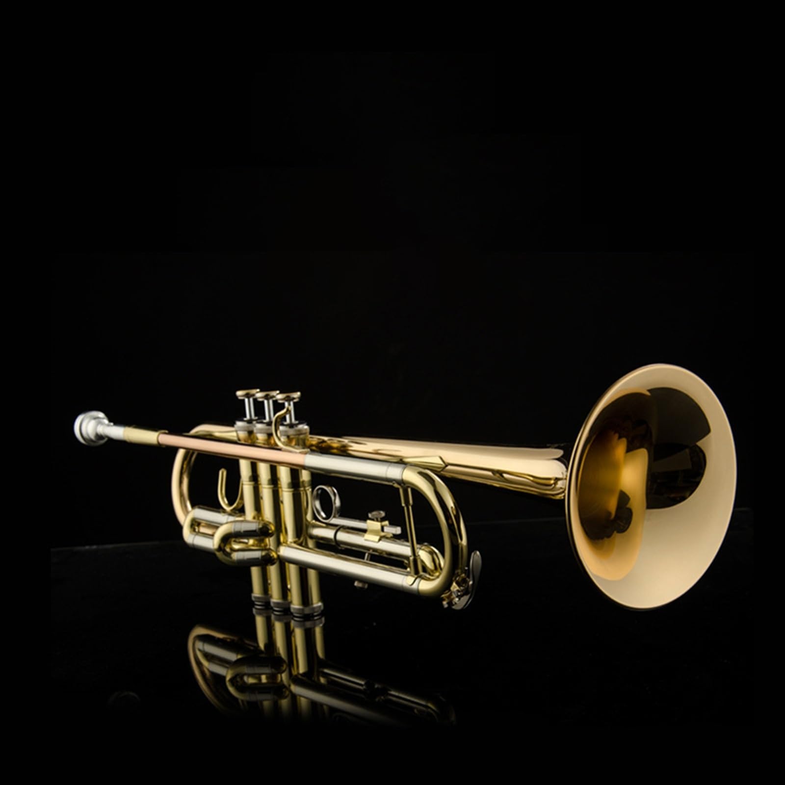 Standard Trąbka Profesjonalny Instrument Trąbkowy B-dur Dla Początkujących Dorosłych, Lakierowany Mosiądz, Dźwięk Standardowy, Wytrzymały
