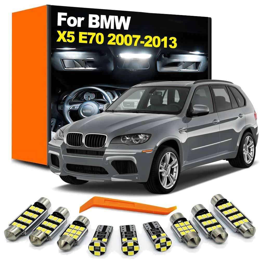 Kit d'éclairage intérieur LED (23 pièces) pour plafonniers et plaques de Porte, Compatible avec BMW X5 E70 (2007-2013) - Accessoires