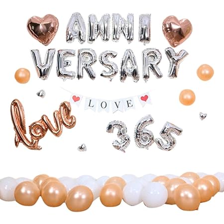 Amazon Co Jp 結婚記念日のバルーン 1周年記念365日バルーン装飾バレンタインデーの背景壁の装飾 Color A おもちゃ