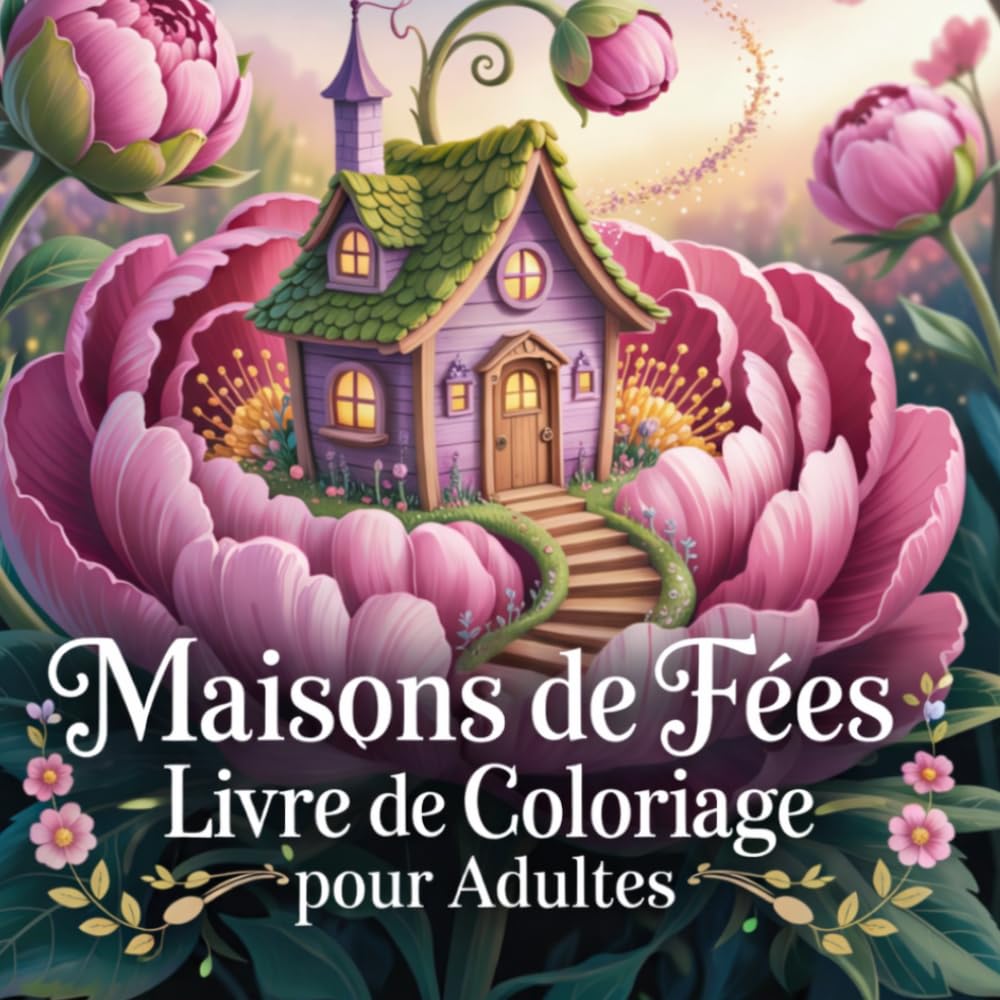 Maisons de Fées – Livre de Coloriage pour Adultes: Paysages imaginaires, coloriage féérique et 70 maisons fantasy à colorier