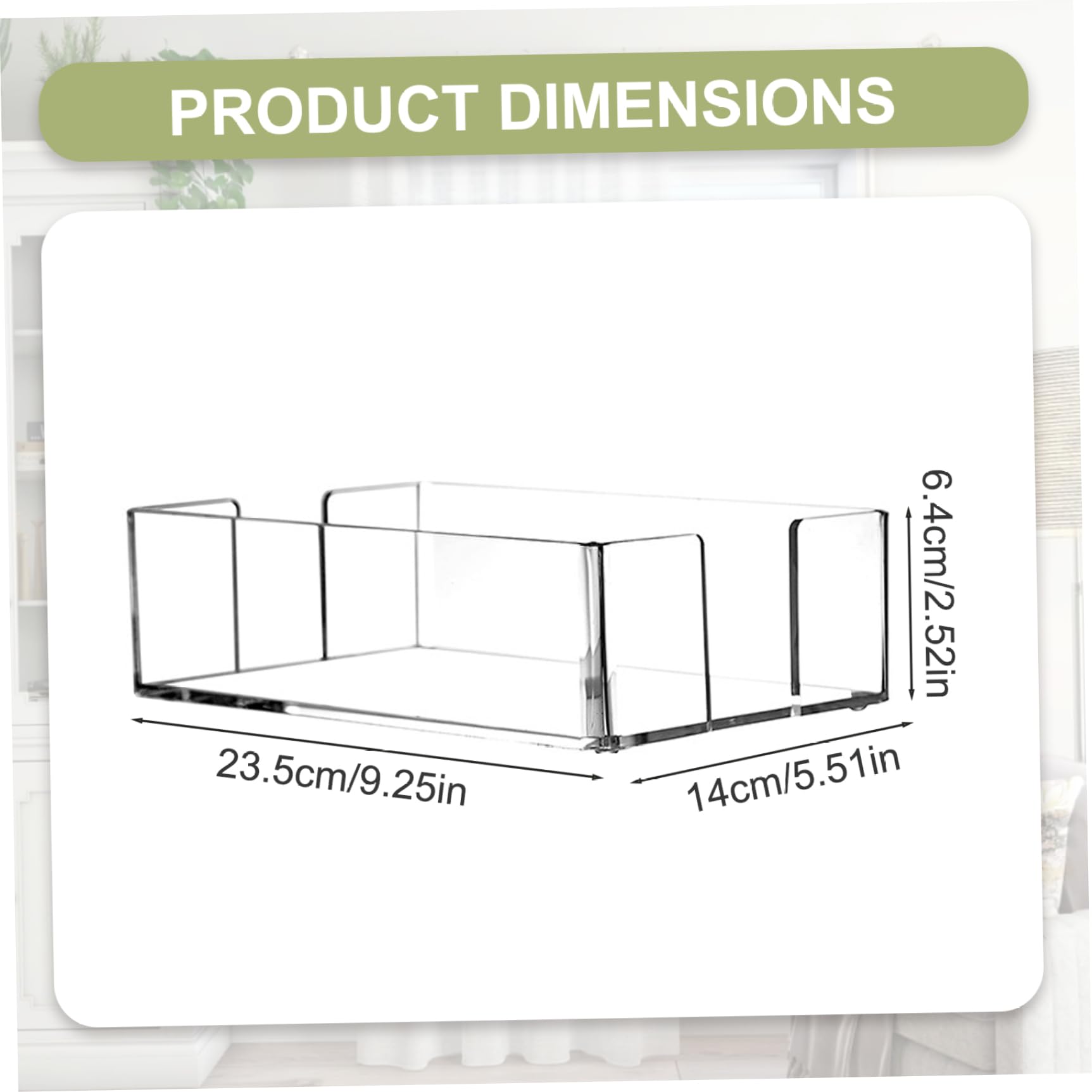 Porta asciugamani per ospiti, in acrilico trasparente, 24 x 14 x 6,3 cm, asciugamano usa e getta per bagno, cucina, hotel, ristorante