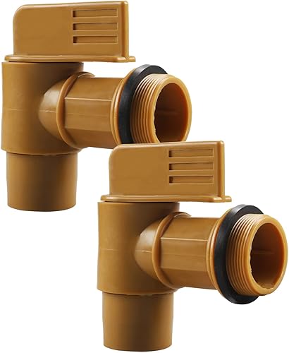 Paquete de 2 grifos de tambor de polietileno con junta de EPDM para tambores de plástico o acero de 30 y 55 galones de 2 pulgadas, grifo de barril