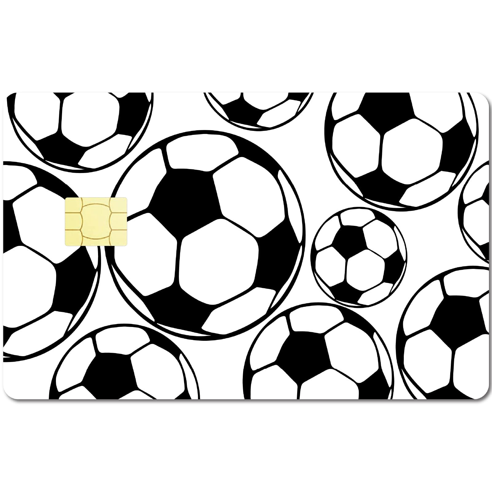 CREATCABIN 4Pcs Credit Card Skin Debit Card Sticker Warning Personalizing Credit Card Decor Slim Waterproof Removable Bank Card Protecting Sticker for Football Lover Player 3.3x2.1 Inch — image 1