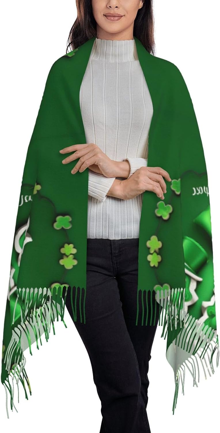 Happy St. Patrick'S Day Print Polyester Scarf Breathable Fashion Accessory For Travel And Everyday Wear