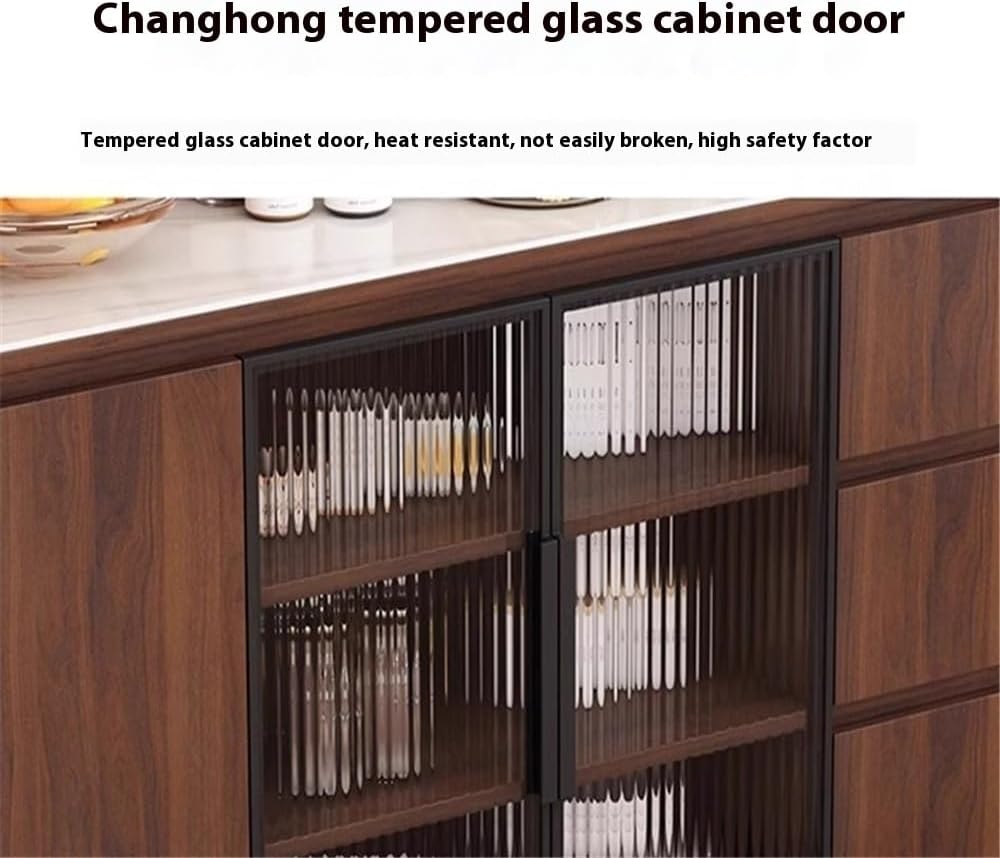 Sideboard Cabinet Sideboard Cabinet Against the wall Integrated Storage Glass Door Living Room Console Coffee Table