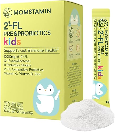 MOMSTAMIN 2'-FL HMO Prebióticos y probióticos para la familia, 1250 mg de leche humana oligosacárido 2'-FL en polvo, 11 cepas patentadas, microbioma disponible en Yaxa Colombia