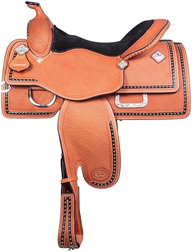 Billy Royal Sillín de demostración de tejido de canasta con tachuelas Cuero de grado A premium Diseño equilibrado y cómodo Recorte de contacto