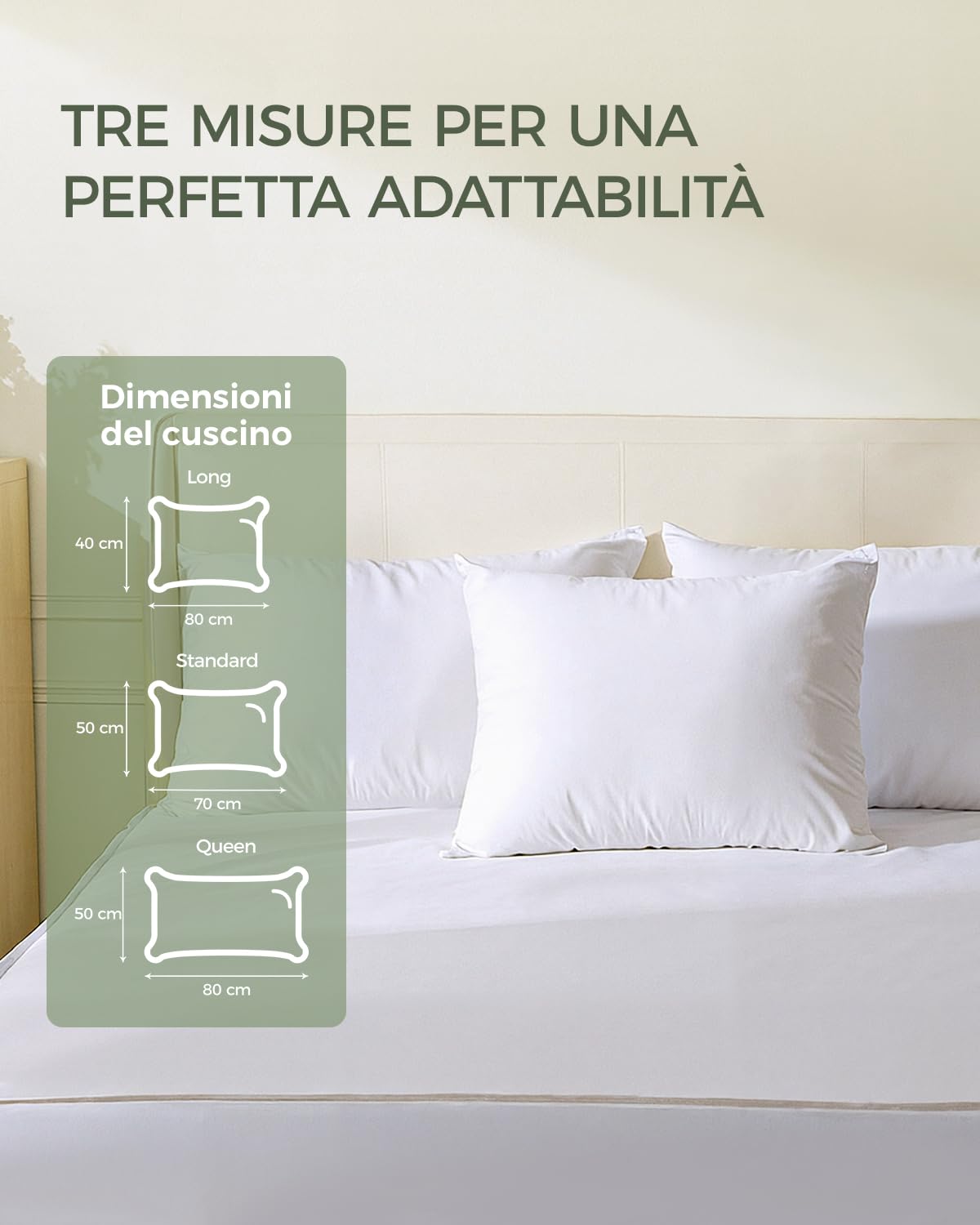 FAUNNA Federe protettive per cuscini 50 x 80 cm, set da 2, bianche, 100% cotone, antiacaro e antiodore, con cerniera, lavabili in lavatrice, per cuscini da letto
