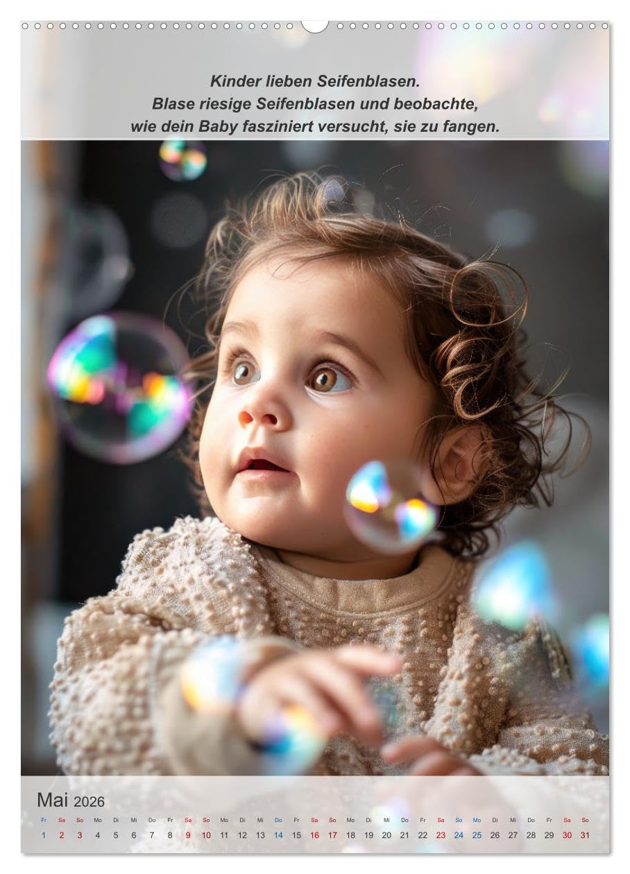 Keine Langeweile mehr für ihr Baby (hochwertiger Premium Wandkalender 2026 DIN A2 hoch), Kunstdruck in Hochglanz: Lustiger Jahresplaner zur Beschäftigung von Kleinkindern (CALVENDO Menschen)