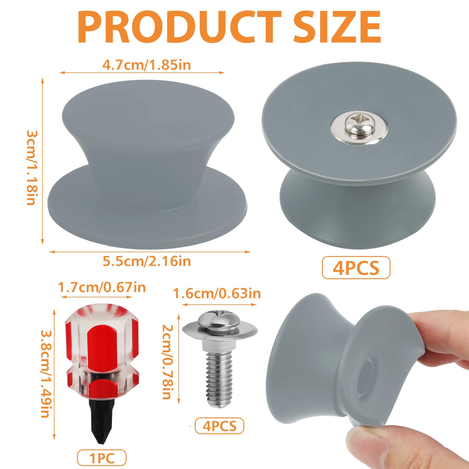 FunWorth 4Pcs Pan Lid Knob Replacement, Universal Pot Lid Cover Knob with Screwdriver - Image 2