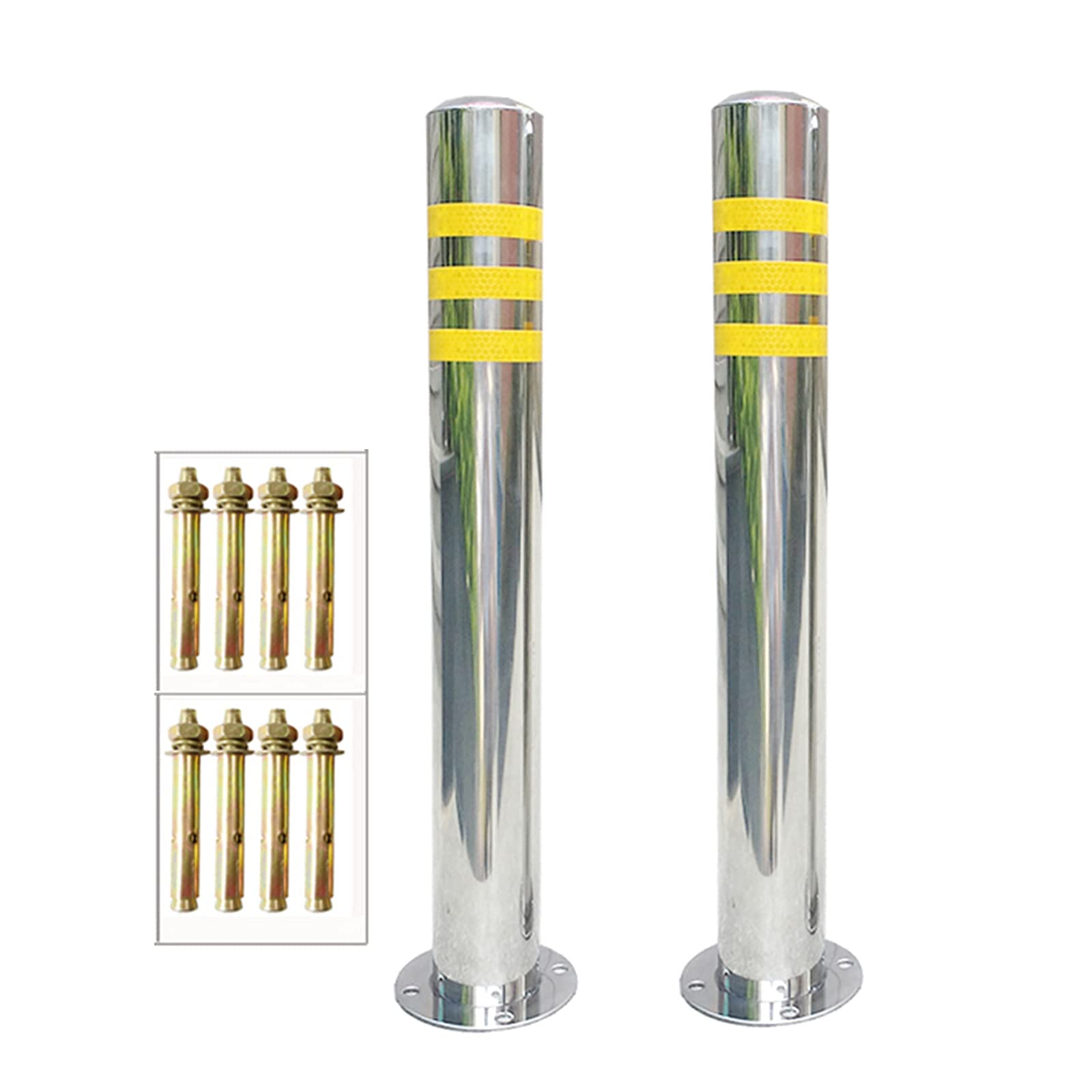 HCZKIUJY Stainless Steel Security Bollard for Driveway Fixed Parking Bollards Easy Installation Parking Barrier Post
